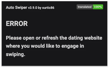 Auto Swiper Error Message