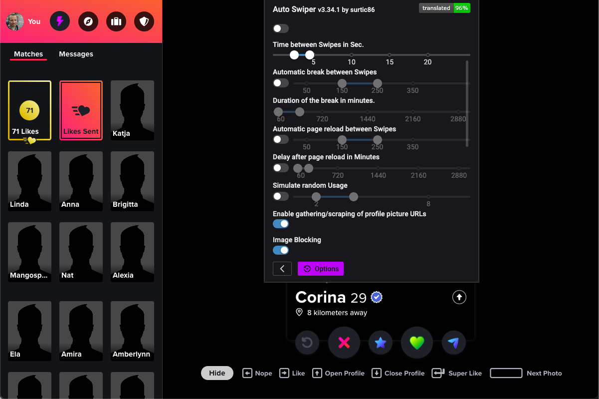 Image Blocking feature showing bandwidth savings and toggle switch with before/after comparison